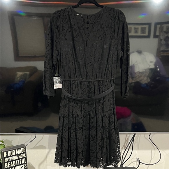Simply Vera Vera Wang Black Lace Long Sleeve Dress - Picture 5 of 6